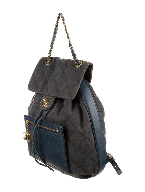 denim chanel backpack